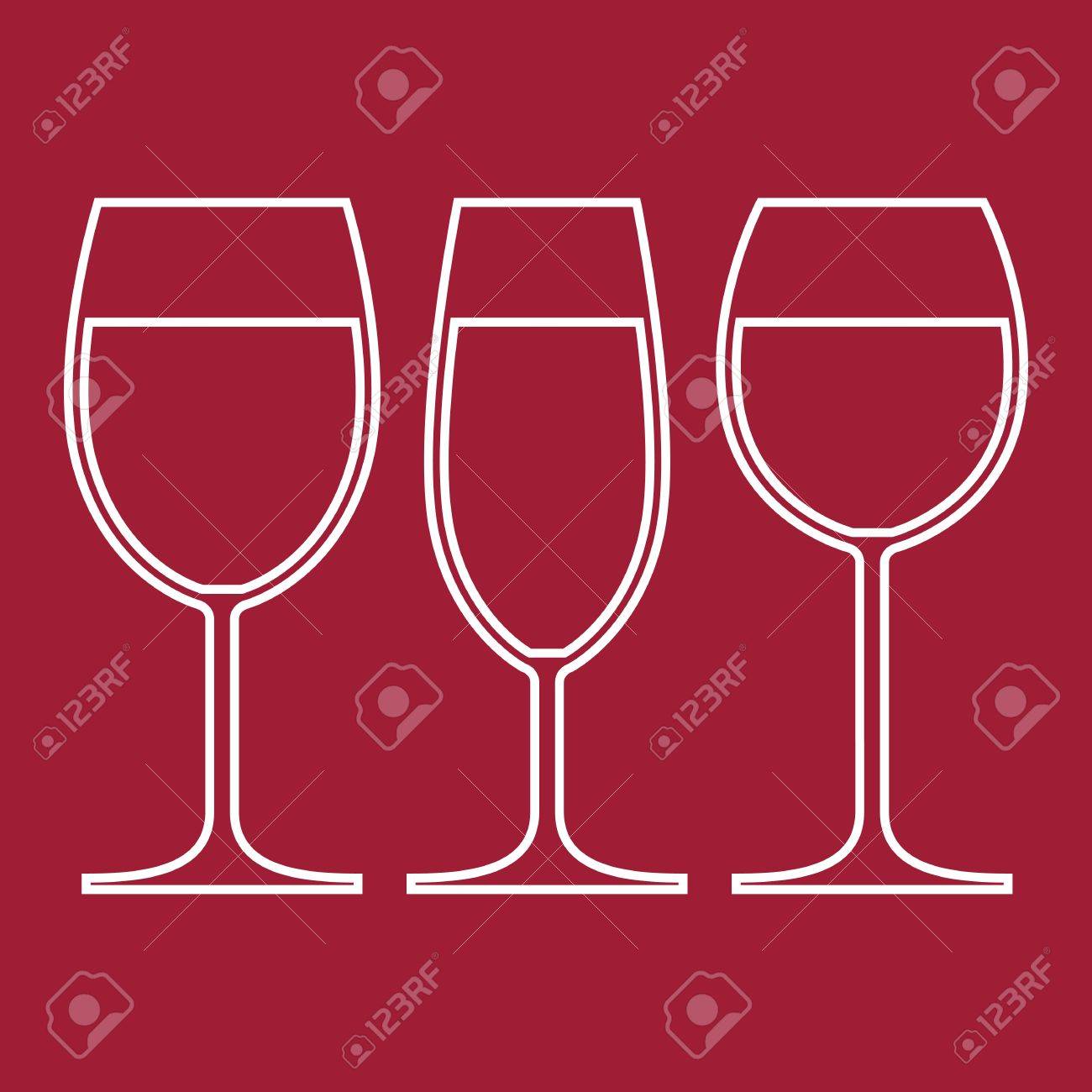 ワイングラスのイラスト素材 ベクタ Image