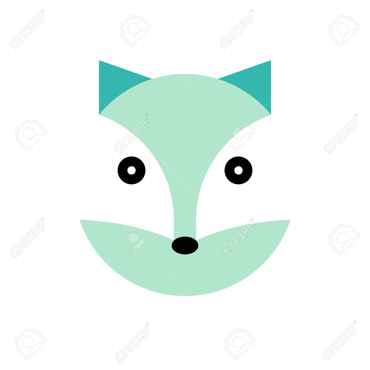Renard Polaire Tete D Animal De Dessin Anime Isole Sur Fond Blanc Clip Art Libres De Droits Vecteurs Et Illustration Image