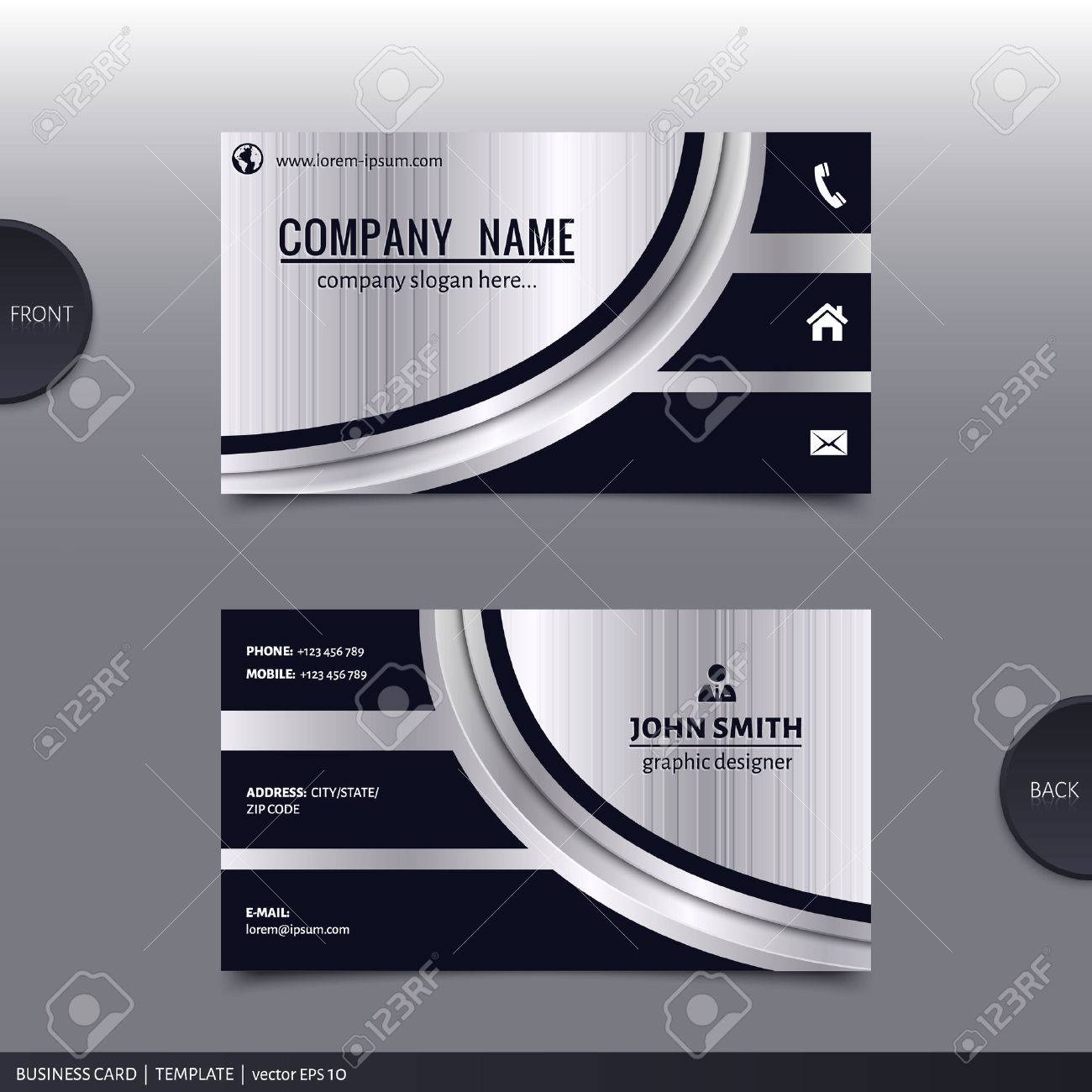 Business card template, modern abstract design. Vector. - 33676605 Business card template, modern abstract design. Vector. - 33676605
