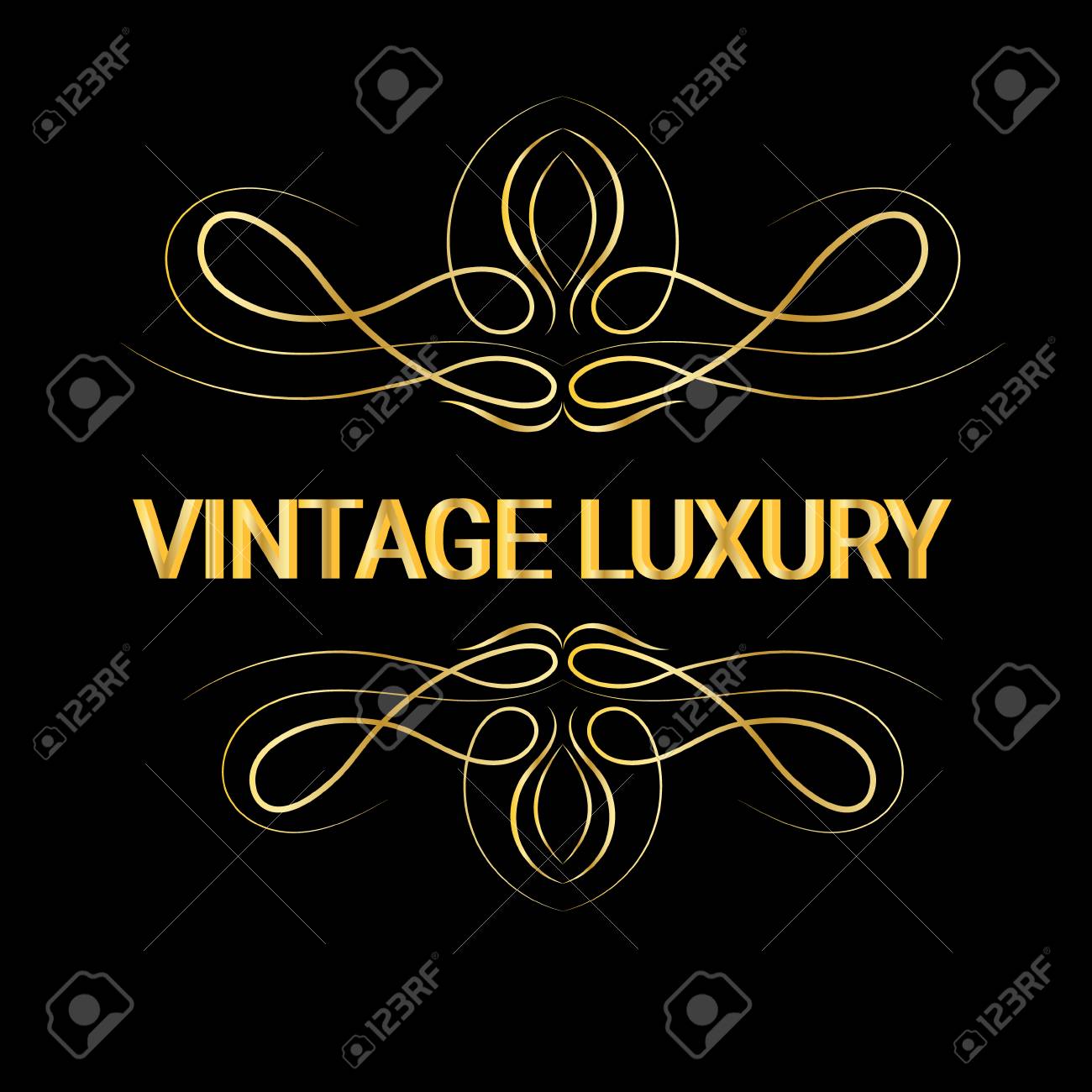 gold decorative frame vintage logo templates vector royalty free