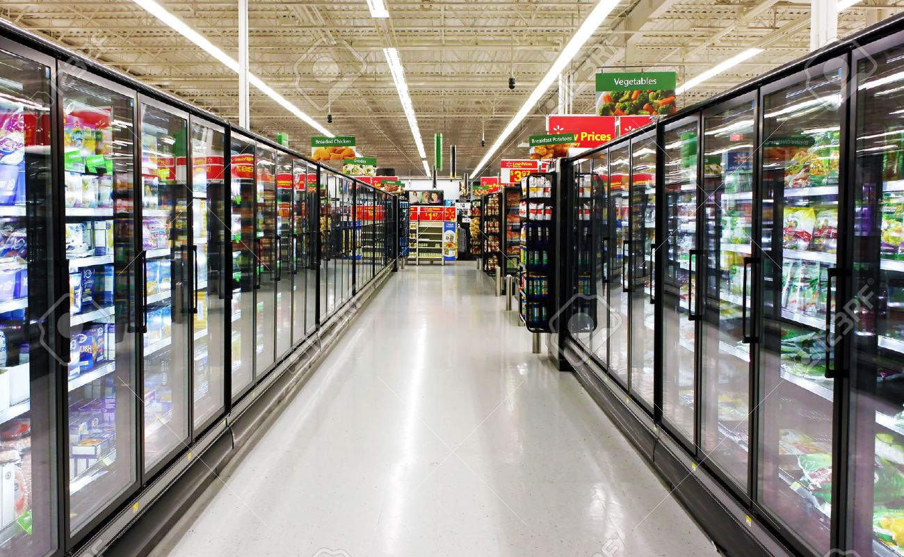 Frozen Foods Aisle In A Supermarket Stock Photo, Picture And Royalty Free Image. Image 33602466.