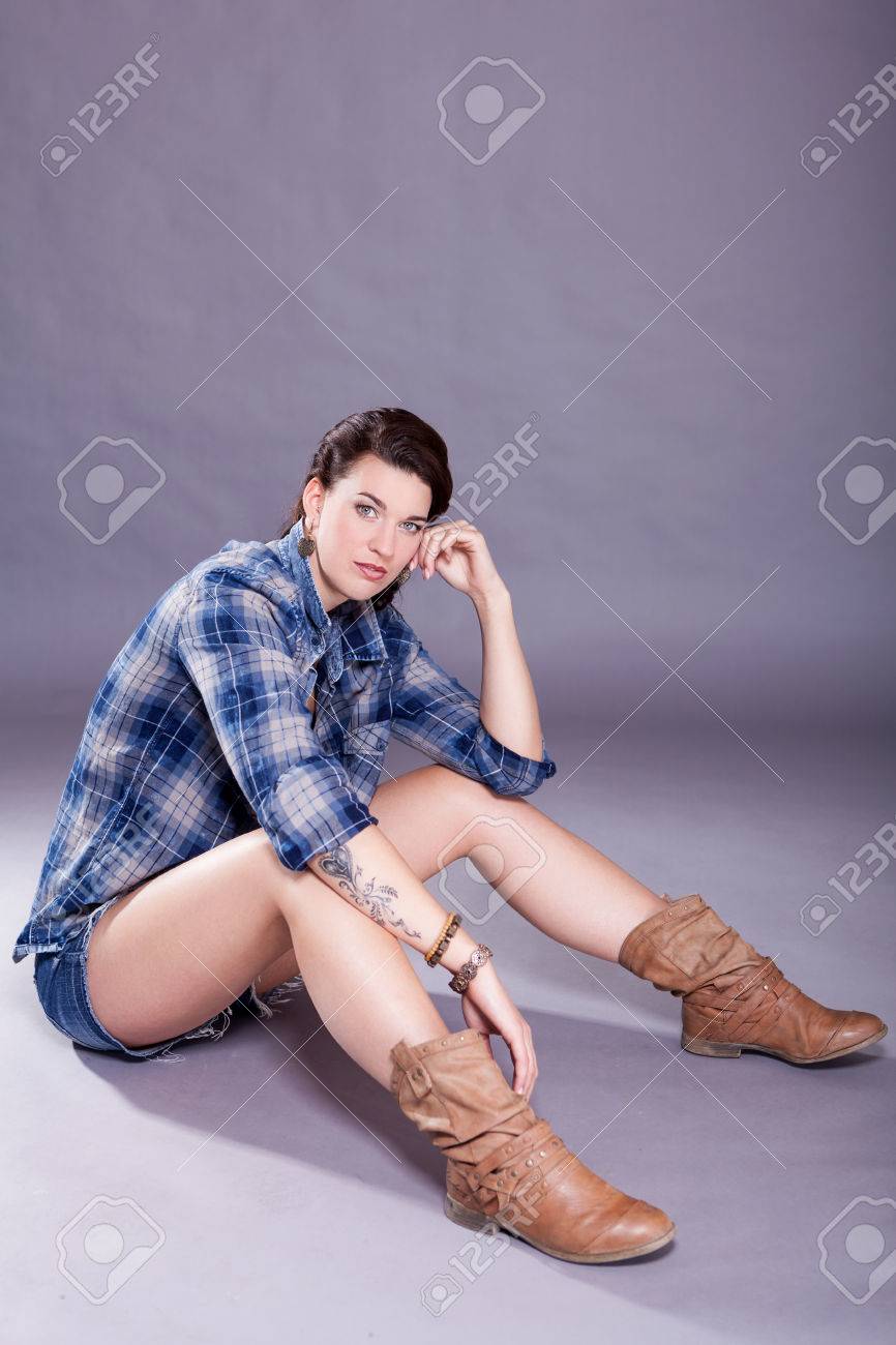 jean shorts cowboy boots