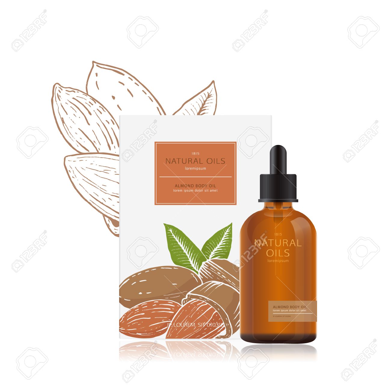 Download Mockup Of Natural Sweet Almond Oil For The Bottle And Packing Royalty Free Cliparts Vectors And Stock Illustration Image 56220229 PSD Mockup Templates