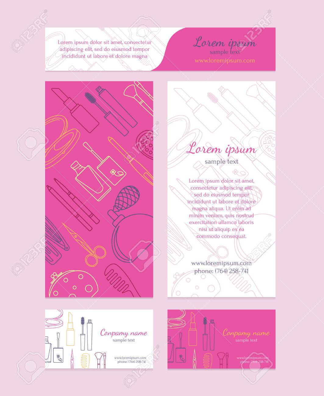 beauty salon brochure business card banners template design salon brochure