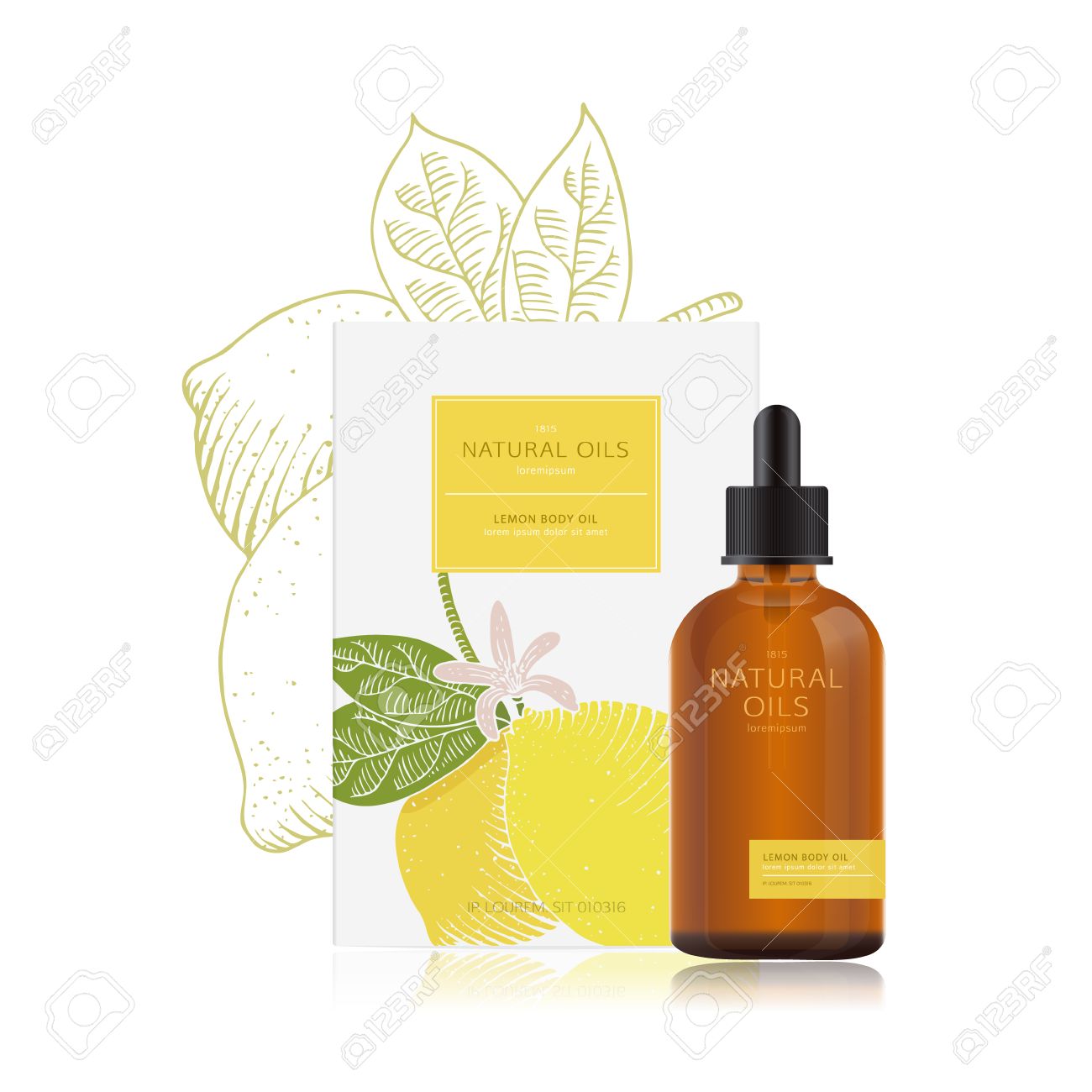 Download Lemon Oil Packaging Design Of Natural Oils With Lemon Vector Royalty Free Cliparts Vectors And Stock Illustration Image 59615635
