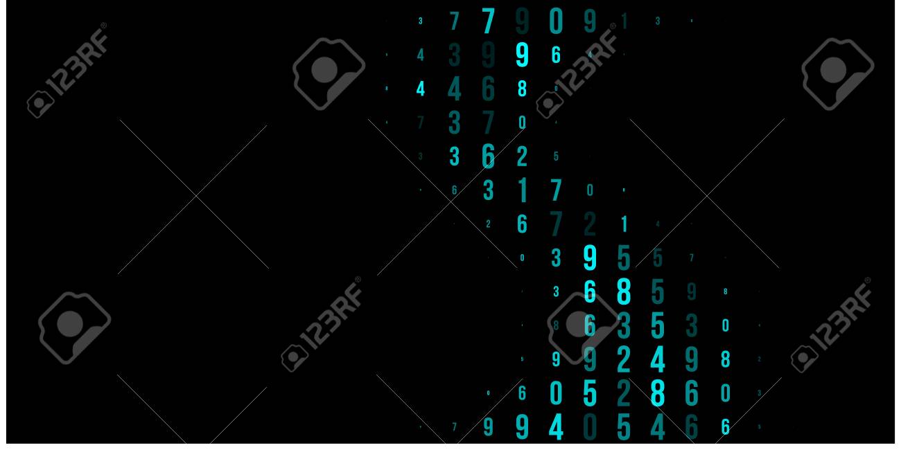 デジタル壁紙デザインのためのモダンなデザイン コンセプトビジネスの背景 黒のネオン番号の抽象的な技術的背景 ハッカーの概念の図 コンピュータ コード データ ベクトル のイラスト素材 ベクタ Image