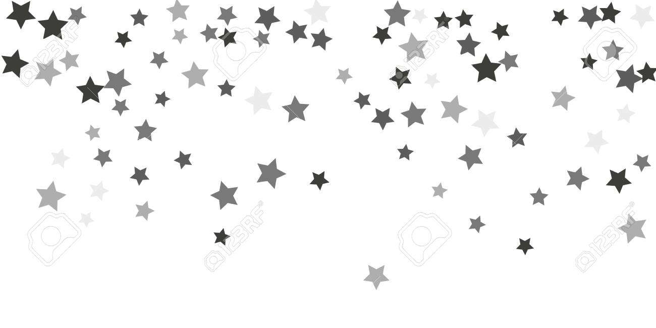 Silver Star Of Confetti Falling Stars On A White Background Royalty Free Cliparts Vectors And Stock Illustration Image