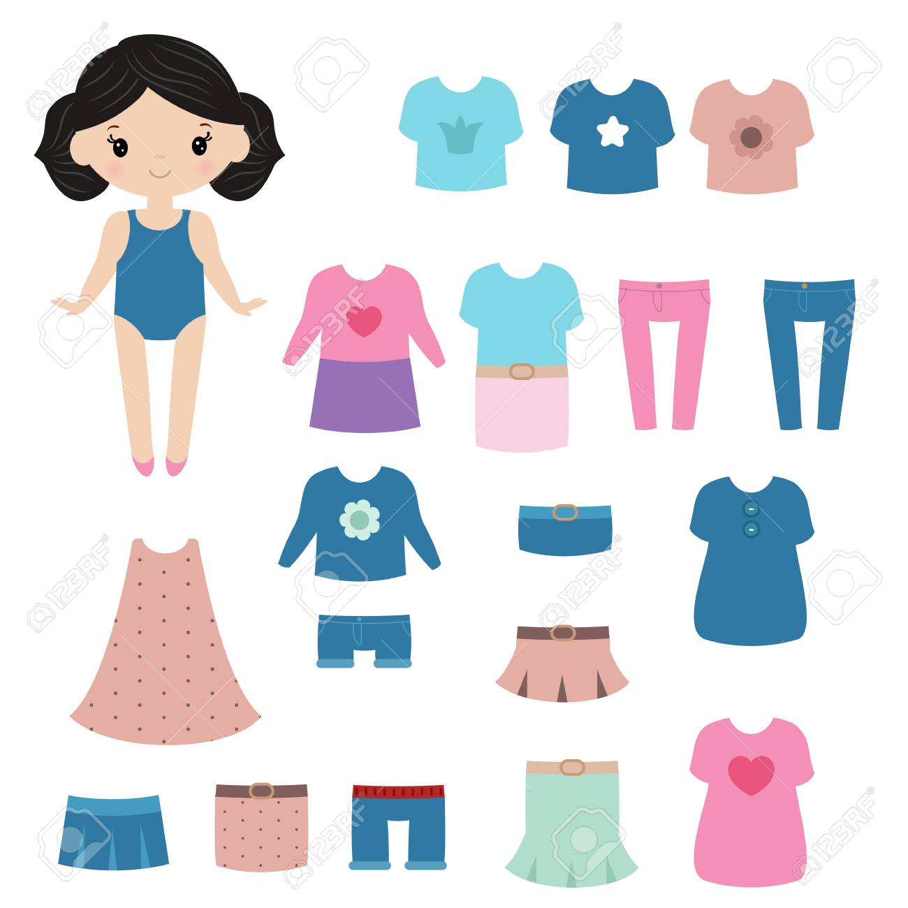 paper doll with clothes
