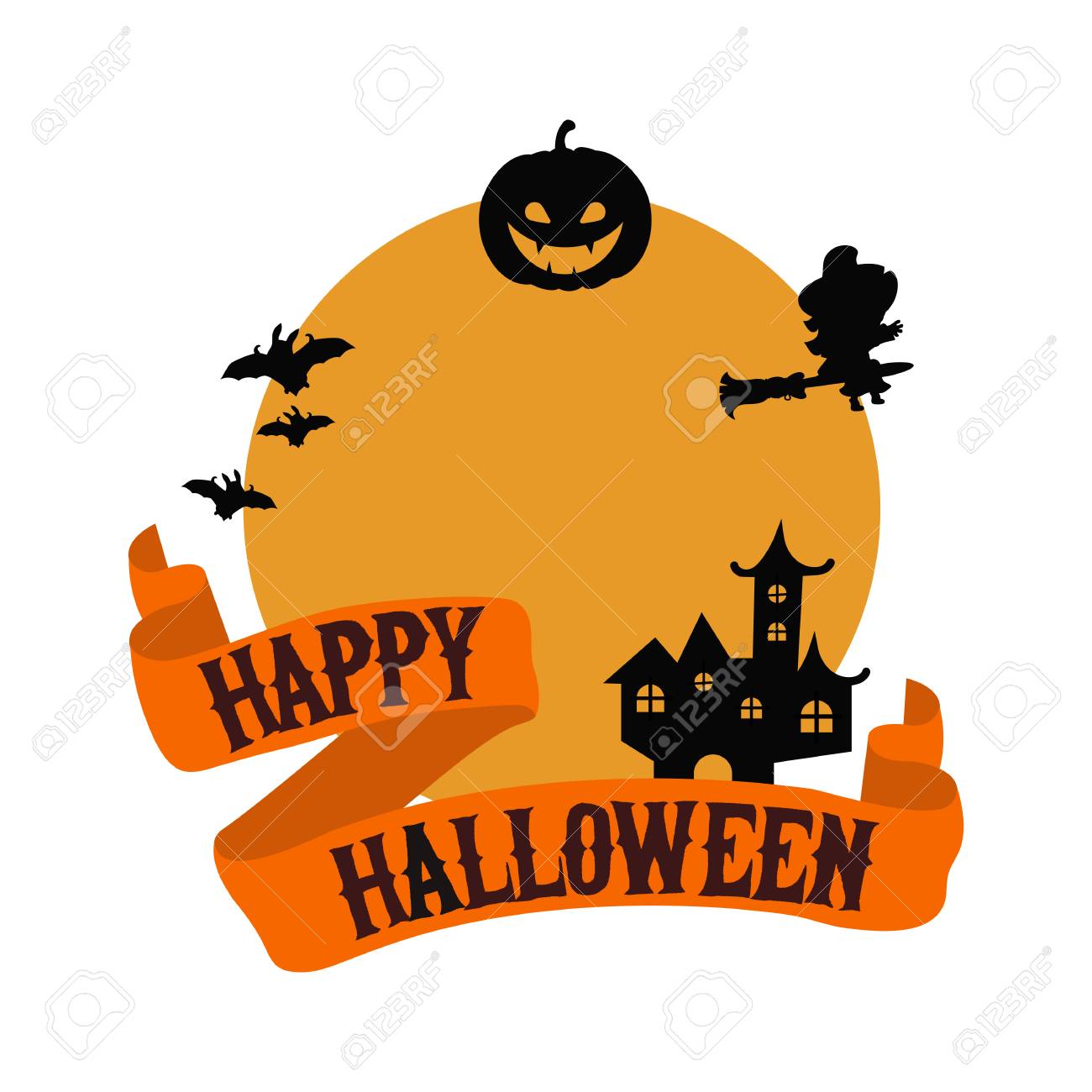 ハロウィンのポスターに満足しています ハロウィンの背景 パーティの招待状 グリーティング カード Web デザインのための図 のイラスト素材 ベクタ Image