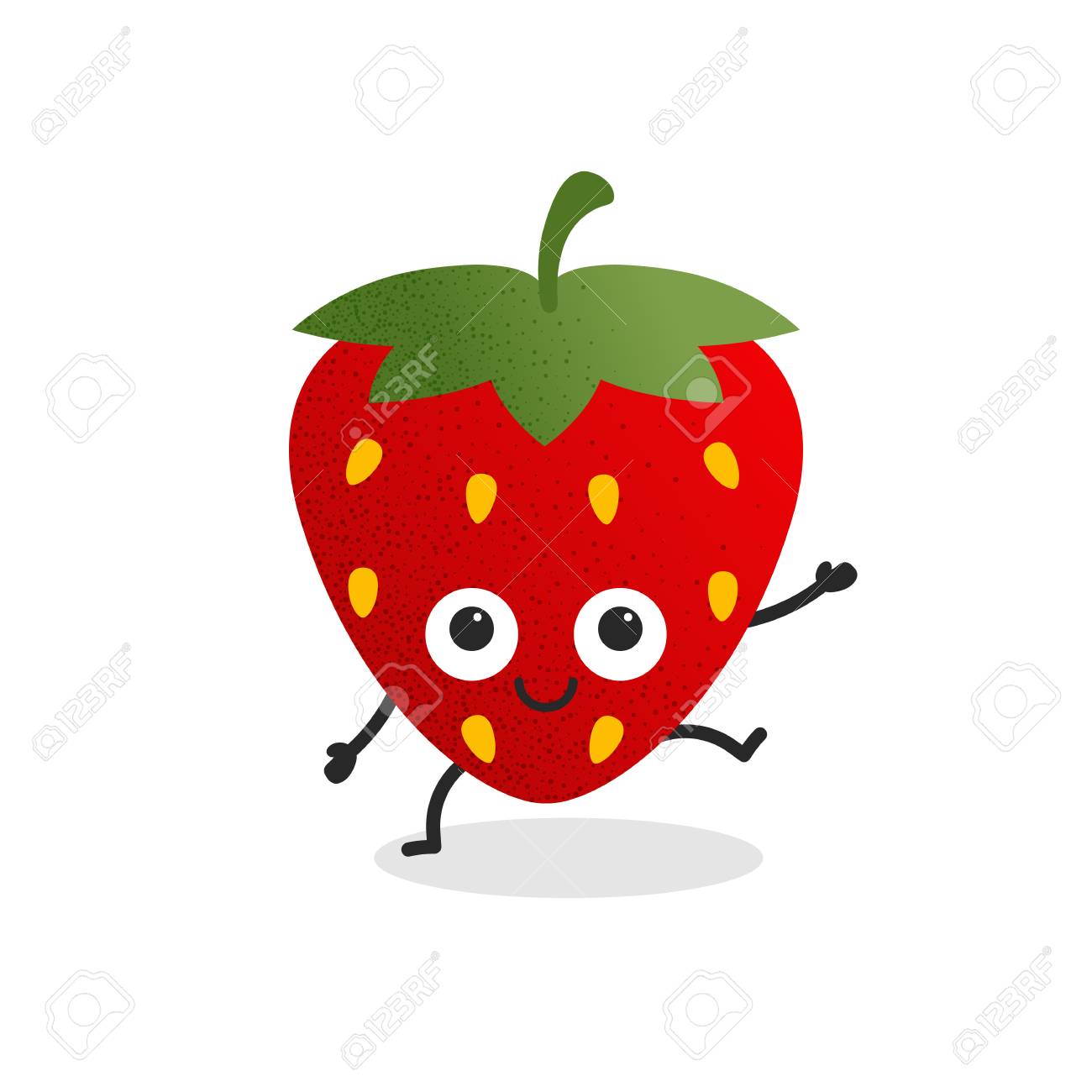 Summer Fruits Vector Strawberry With Dots Cute Cartoon Characters Royalty Free Cliparts Vectors And Stock Illustration Image 114957011