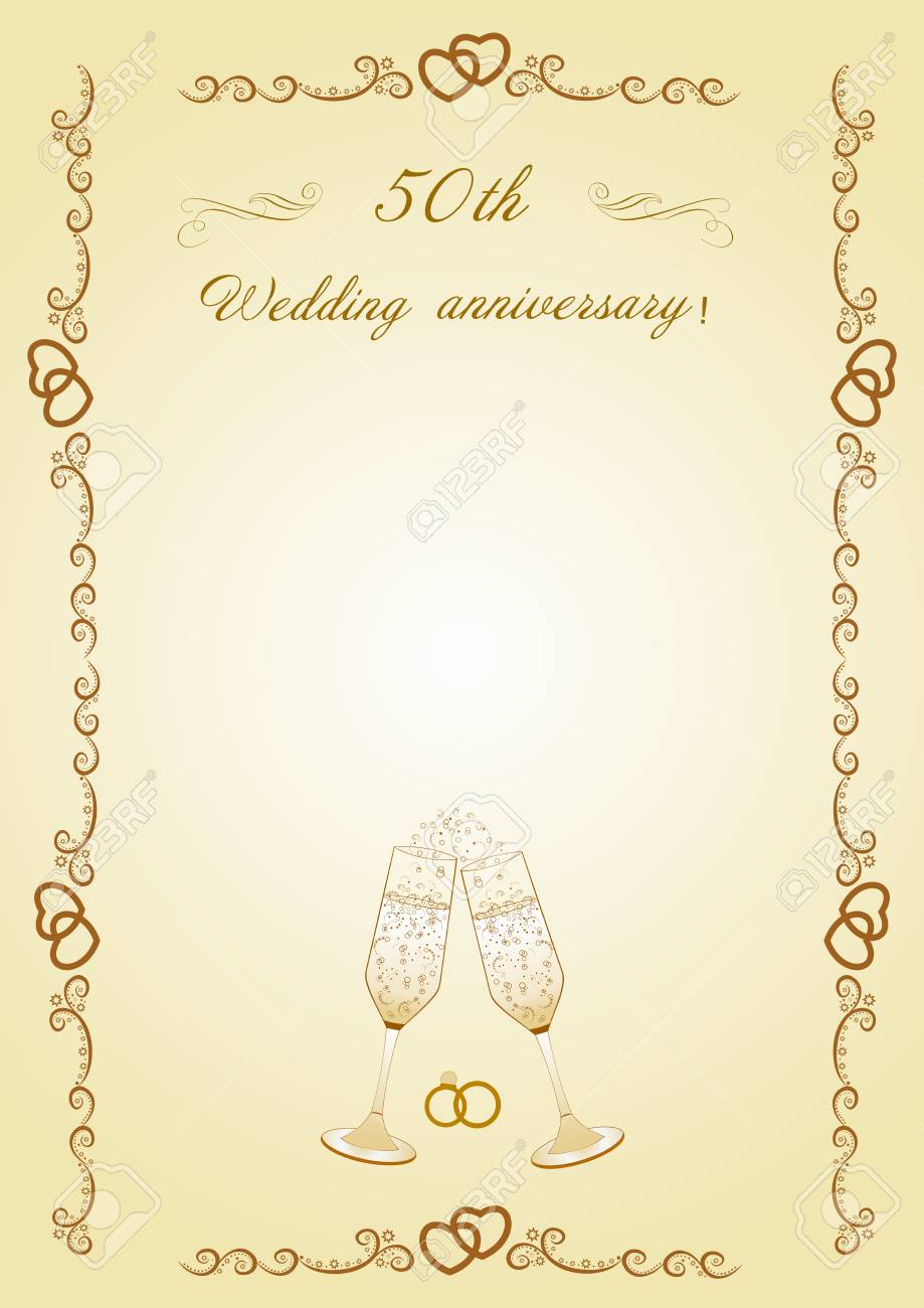 Congratulations To The 50 Anniversary Of The Wedding Royalty Free Cliparts Vectors And Stock Illustration Image