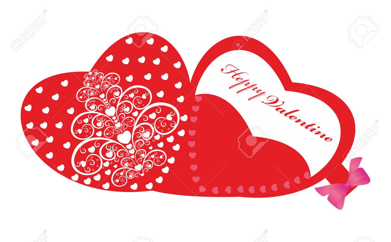 ハートデザイン編集可能ベクトル付きハッピーバレンタインカードのイラスト素材 ベクタ Image