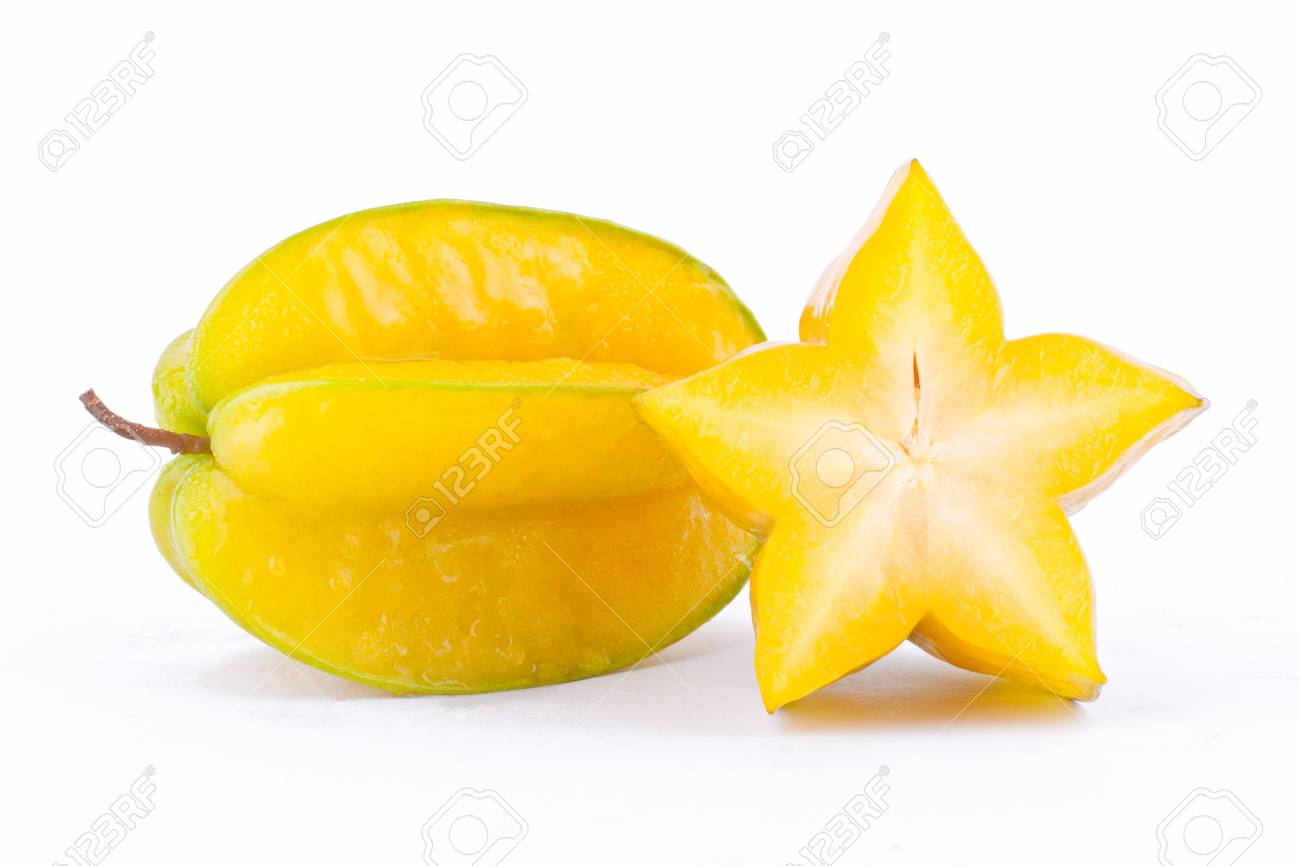 star fruit carambola or star apple starfruit on white background