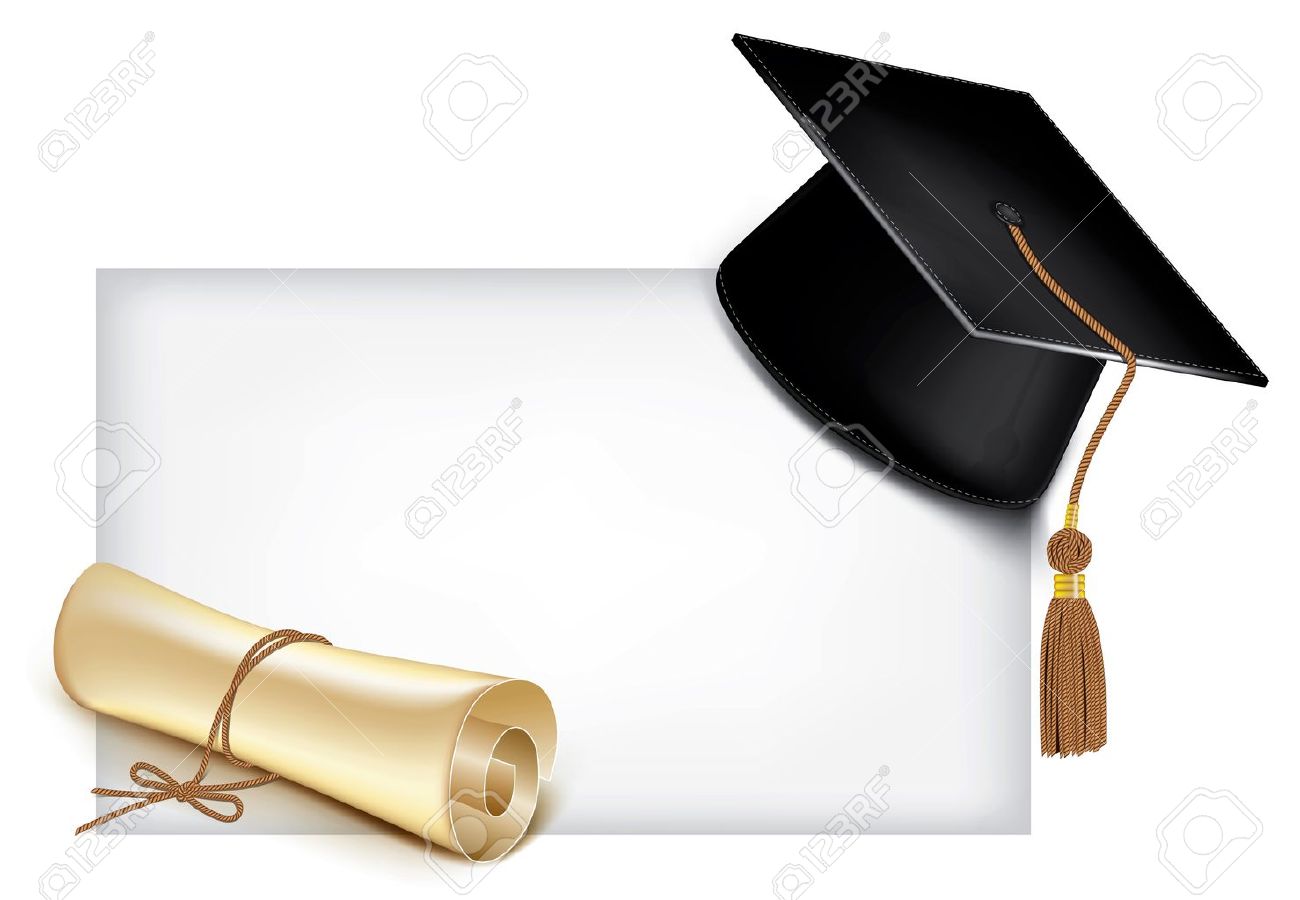 graduation cap and diploma royalty free cliparts vectors and stock