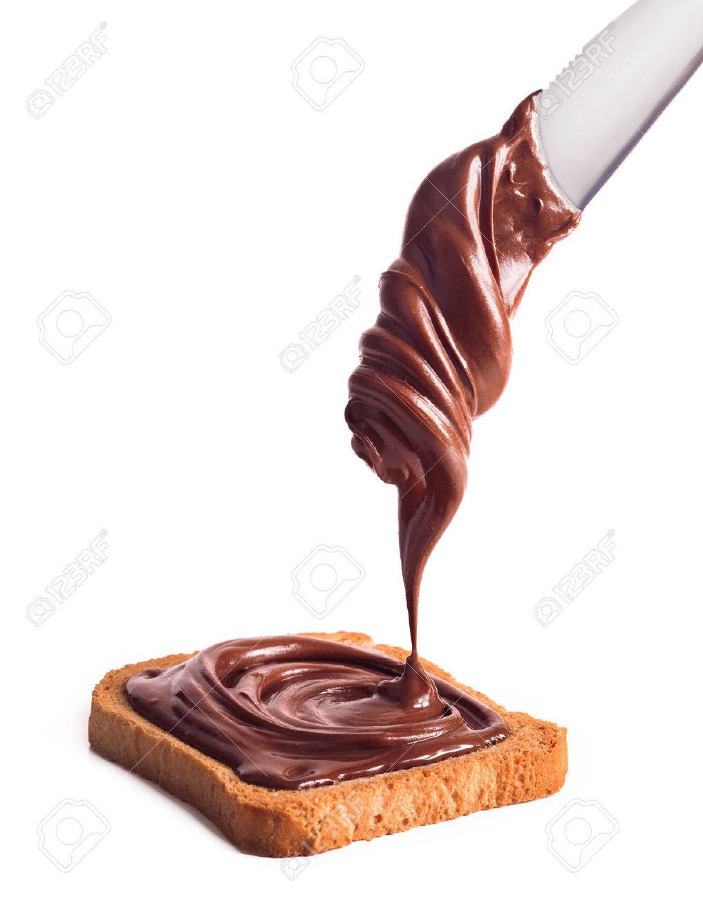 Toast with chocolate cream isolated on white background - 62156645 Toast with chocolate cream isolated on white background - 62156645