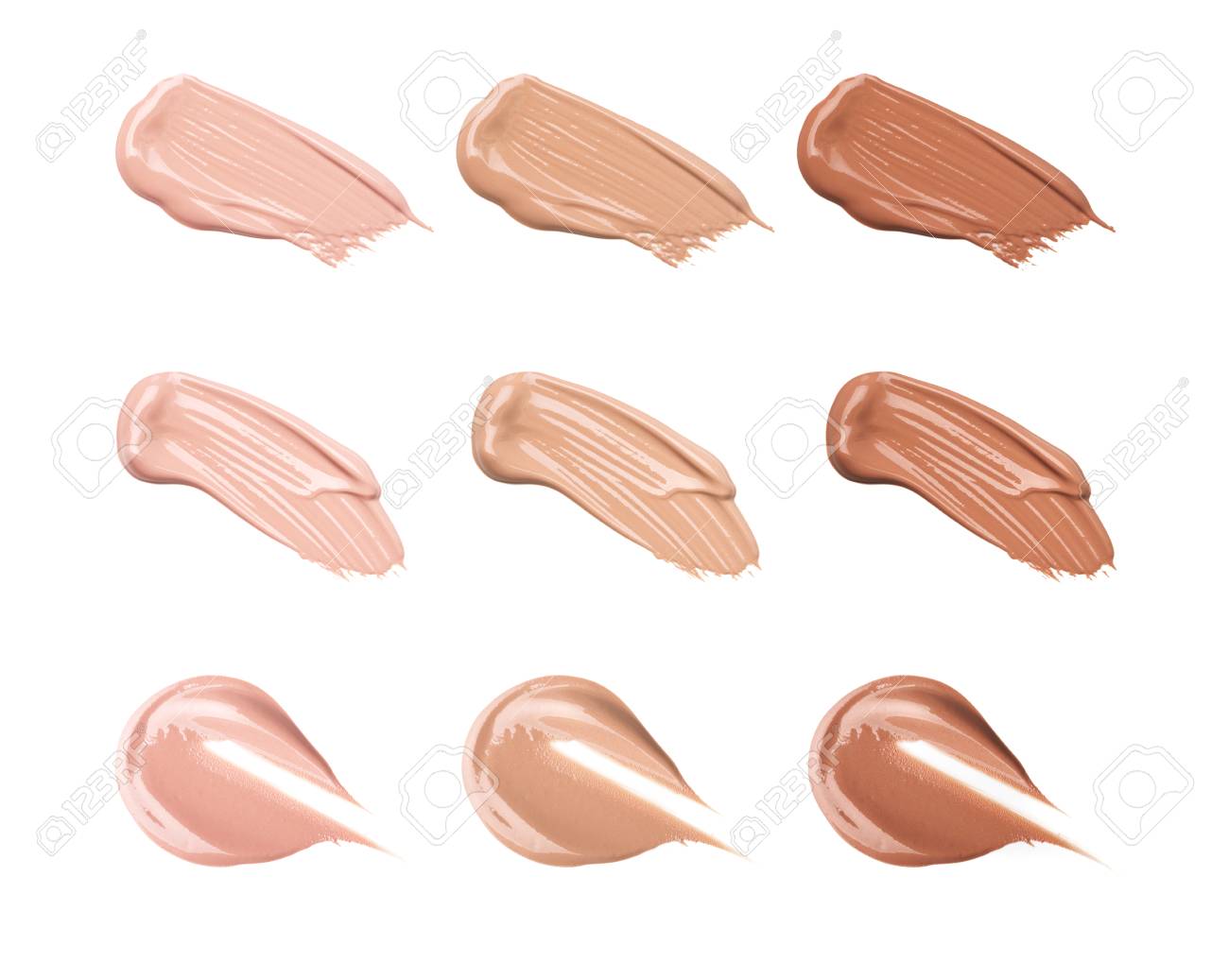 Smears of foundation for face. Isolated on white background - 82771707 Smears of foundation for face. Isolated on white background - 82771707