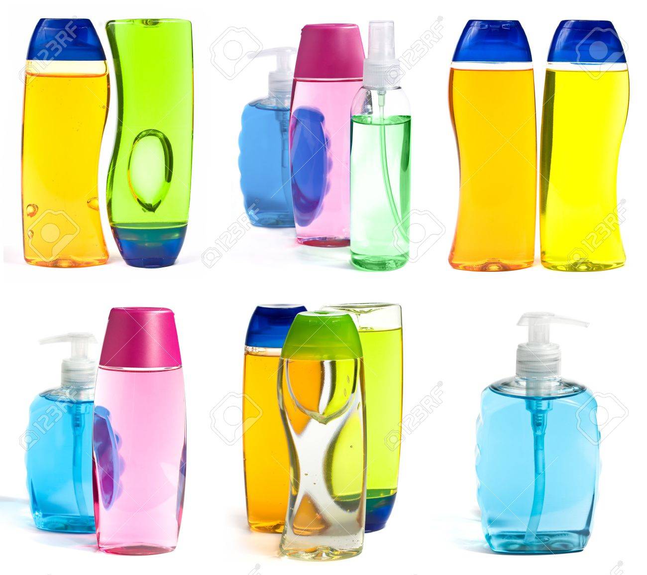 liquid soap bottles and