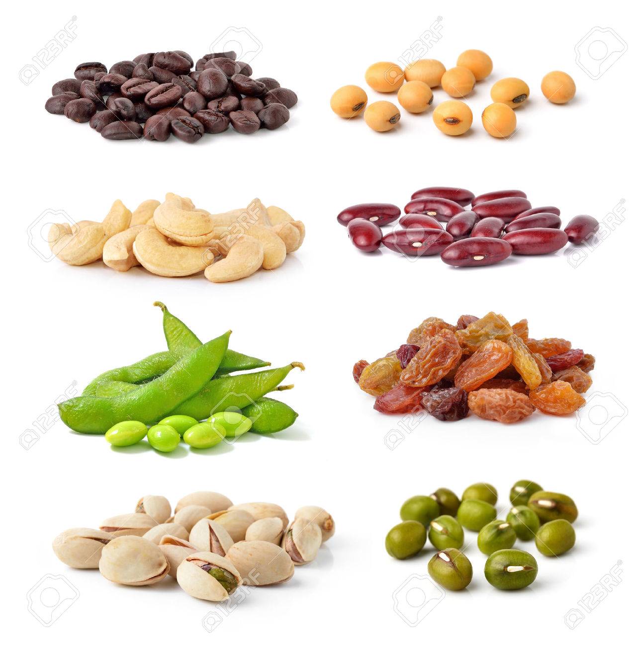 Cashew Nuts Green Beans Soy Beans Coffee Beans Pistachios Kidney Stock Photo Picture And Royalty Free Image Image 39142470