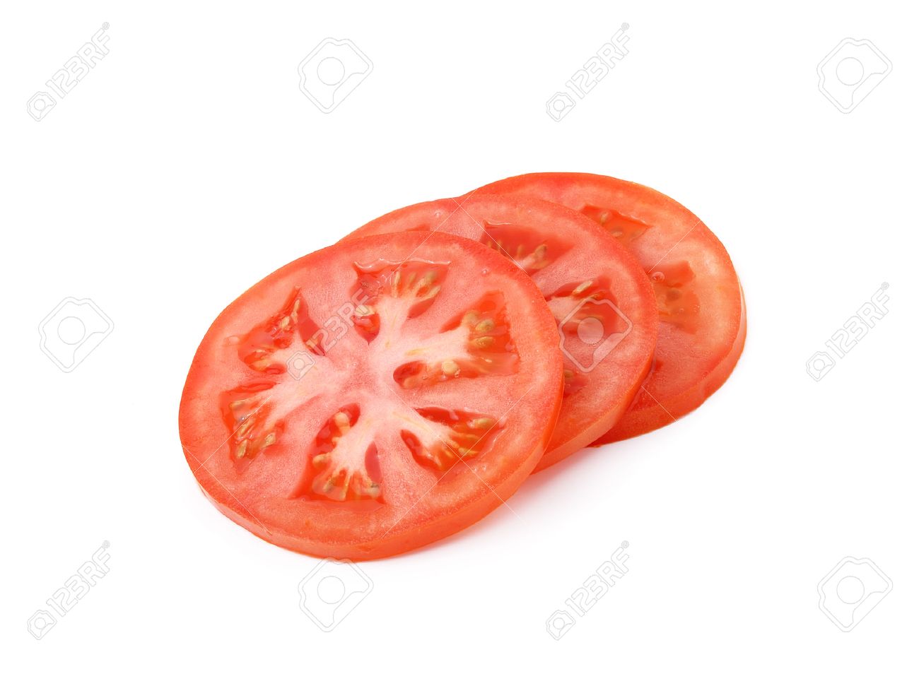 tomato slice isolated on white background stock photo picture and