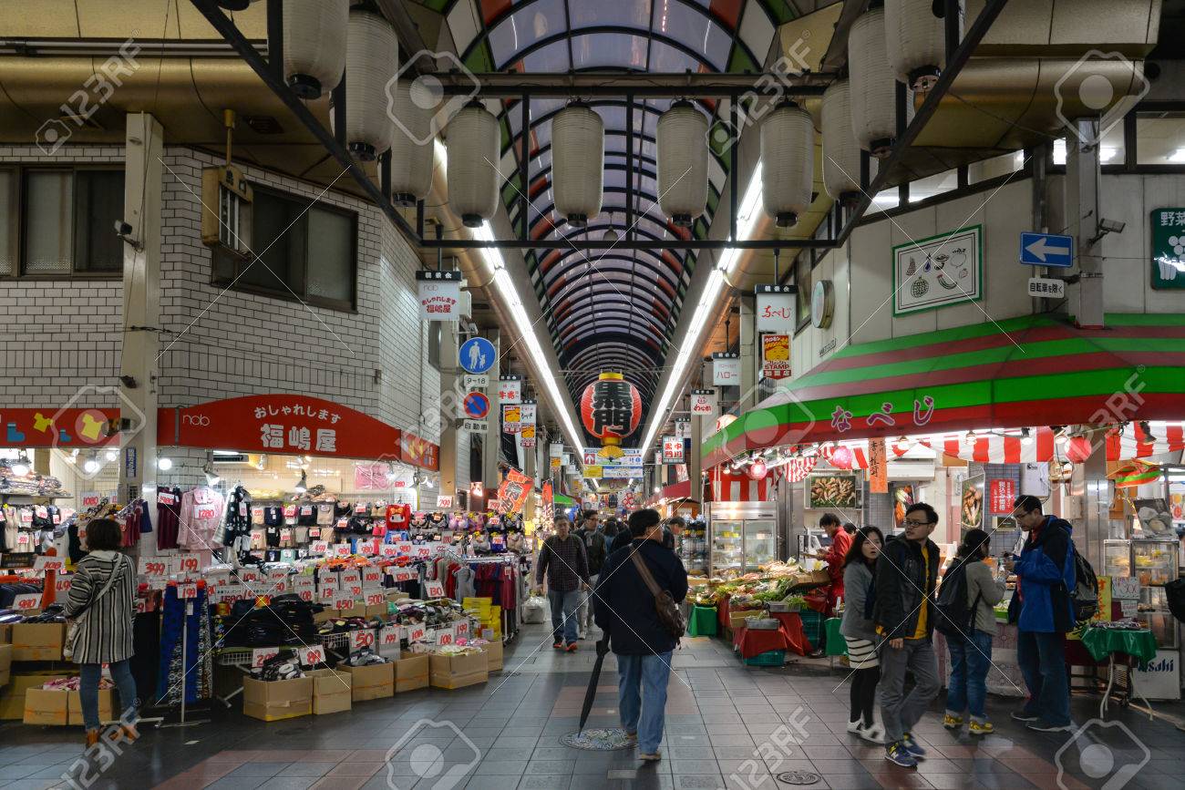 Local People Are Shopping At Kuromon Ichiba Market Nipponbashi Stock Photo Picture And Royalty Free Image Image