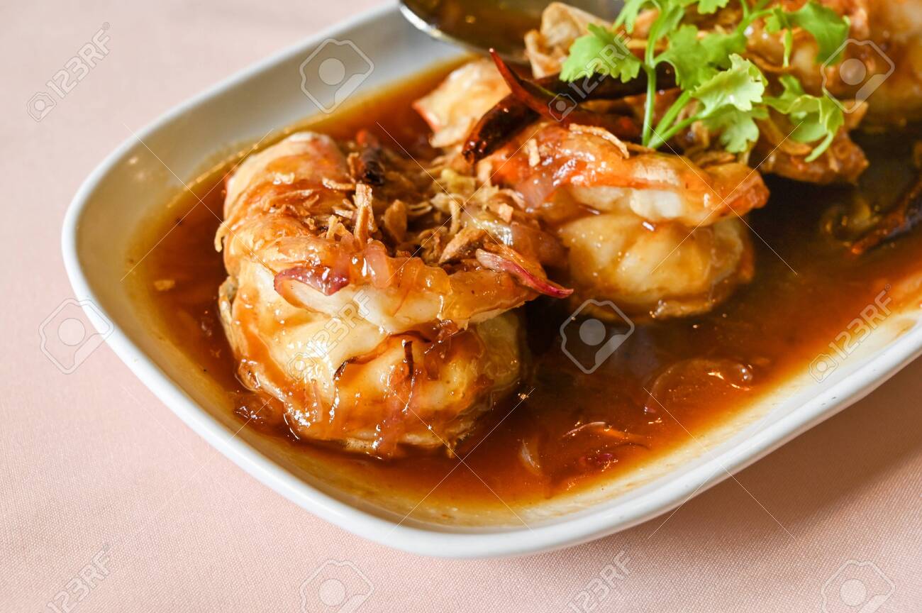 Prawn With Tamarind Sauce Thai Food Stock Photo Picture And Royalty Free Image Image