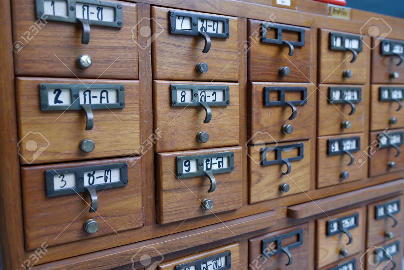 New Library Card Catalog For Search Books Stock Photo Picture And