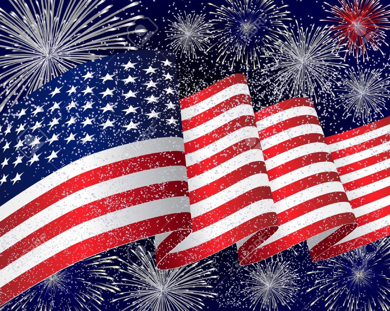 fireworks american flag
