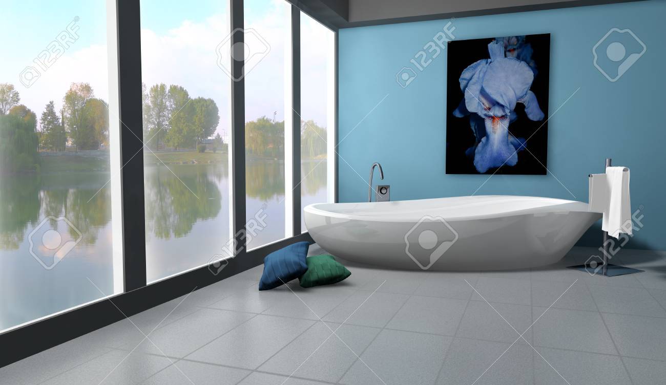 Cuarto De Baño Con Un Diseño Moderno Y Contemporáneo Y Muebles De ... Cuarto De Baño Con Un Diseño Moderno Y Contemporáneo Y Muebles De ...