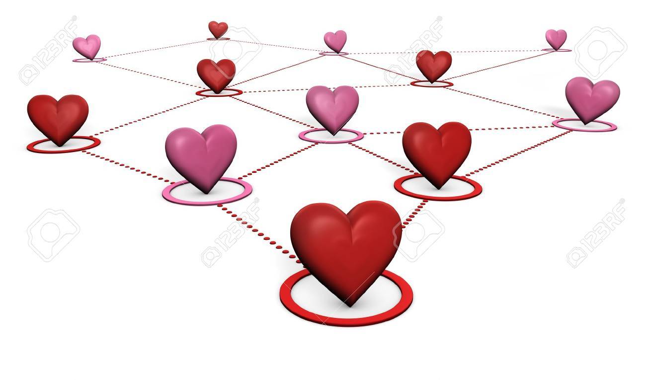 Love Lovers And Social Network Concept With Red And Pink Hearts Stock Photo Picture And Royalty Free Image Image 16418115