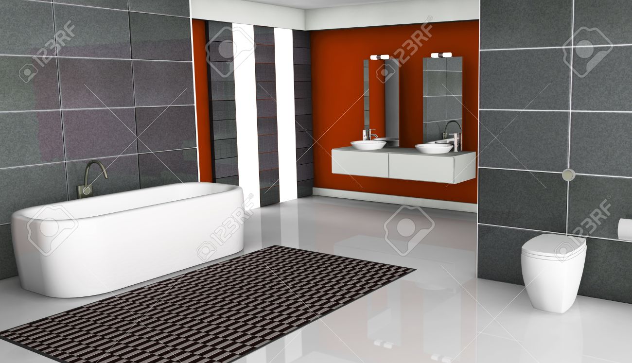 Elegant Salle De Bains Moderne Rouge Elegant Salle De Bains Moderne Rouge