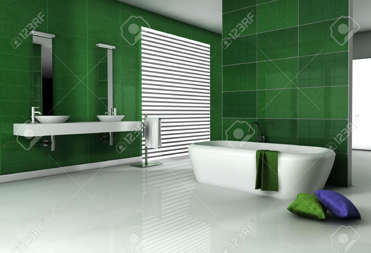 Bathroom Interior With Modern Fixtures Bathtub And Contemporary Stock Photo Picture And Royalty Free Image Image 24555795