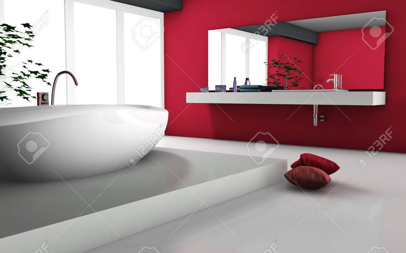 New Salle De Bains Moderne Rouge New Salle De Bains Moderne Rouge