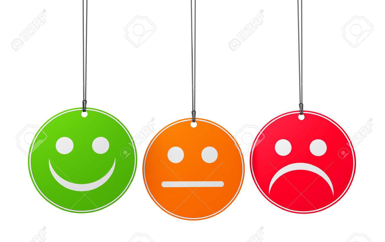 customer service and product quality survey concept with three quality survey