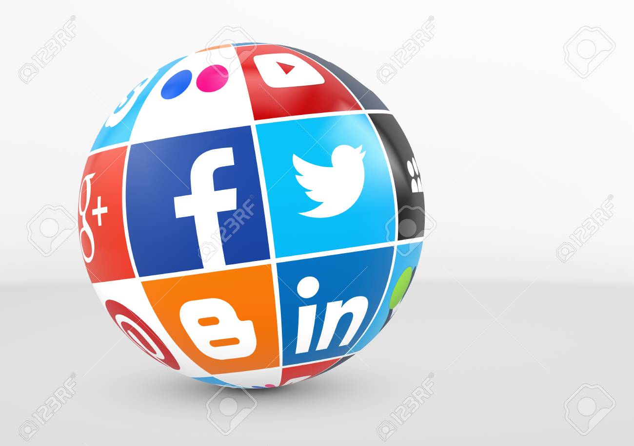 有名なインターネットのブランドを facebook twitter linkedin 地球上印刷 youtube などのソーシャル メディアとネットワーク ロゴタイプをミラノ イタリア 2015 年 12 月 7 日 の写真素材 画像素材 image 75600332
