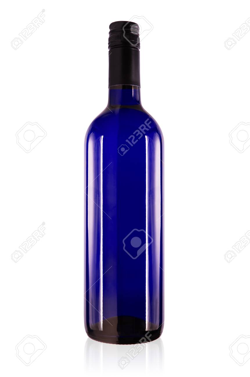 Blaue Flasche Wein Auf Einem Weißen Hintergrund. Lizenzfreie Fotos, Bilder und Stock Fotografie. Image 15731370