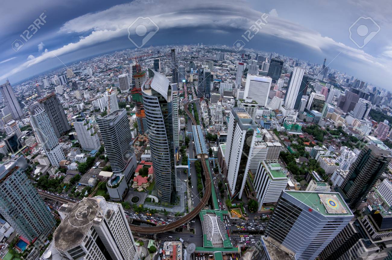 Birds Eye View Of A Modern Building With Traffic In The Business Stock Photo Picture And Royalty Free Image Image 72356175
