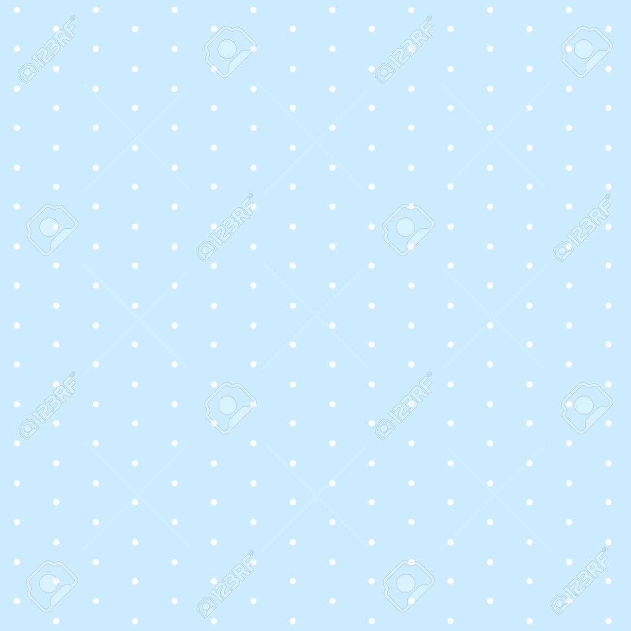 White Dots On Light Blue Background Seamless Pattern Vector