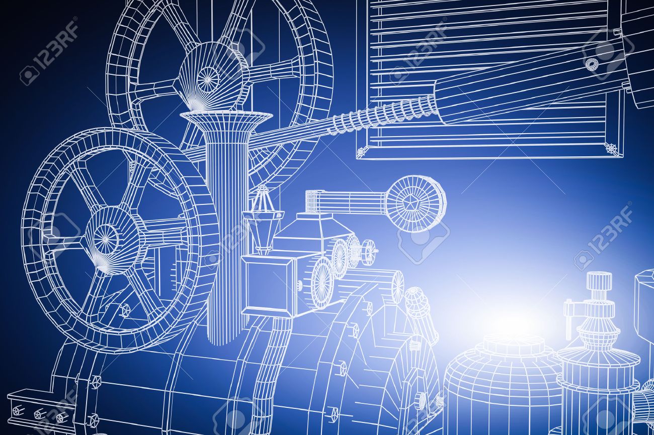 Abstract industrial, technology background. Gears outlines, engineering, factory - 50886235 Abstract industrial, technology background. Gears outlines, engineering, factory - 50886235