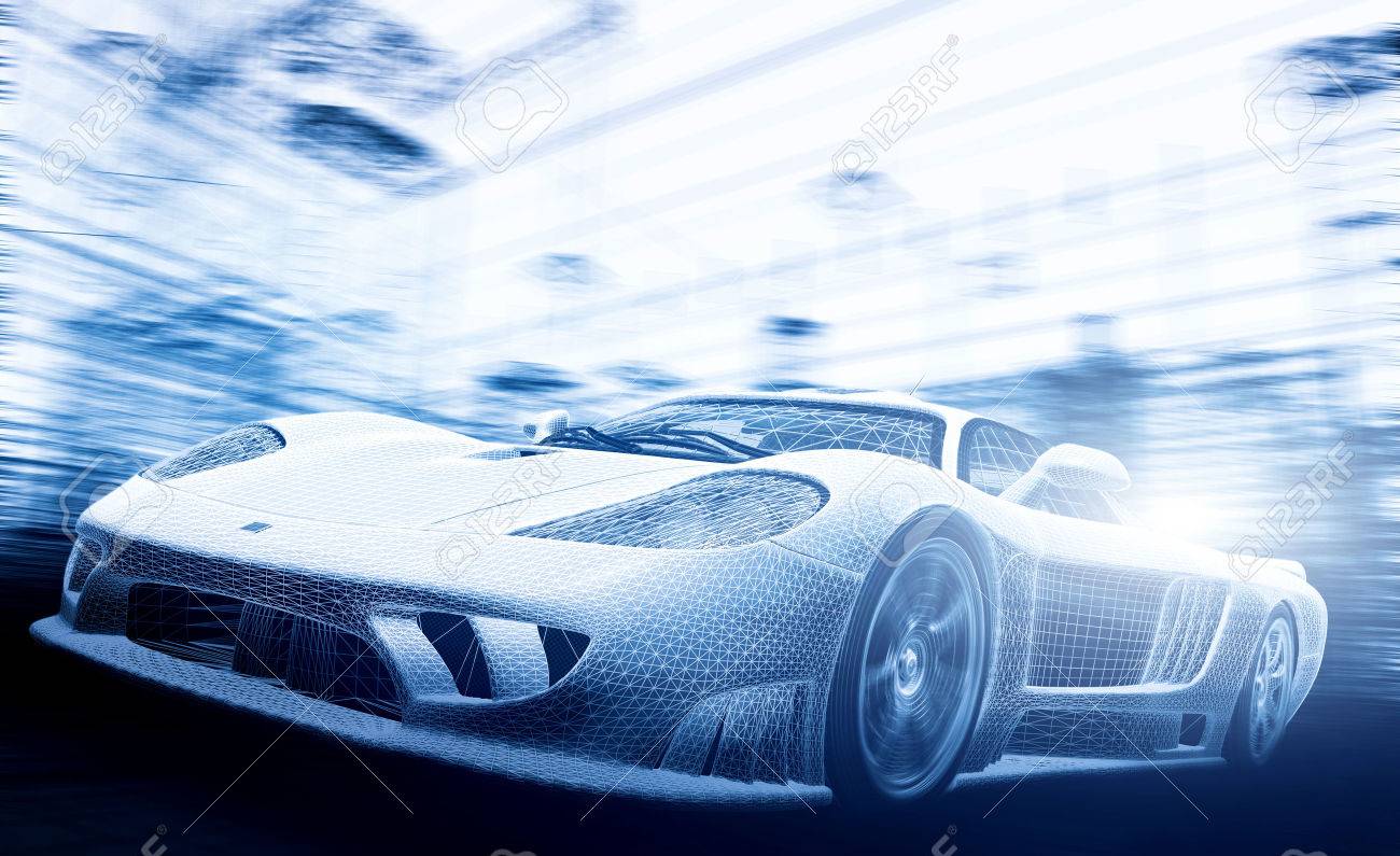 Concept car model in blueprint, wireframe. Speed, technology and ecology - the future of the industry. - 50832577 Concept car model in blueprint, wireframe. Speed, technology and ecology - the future of the industry. - 50832577