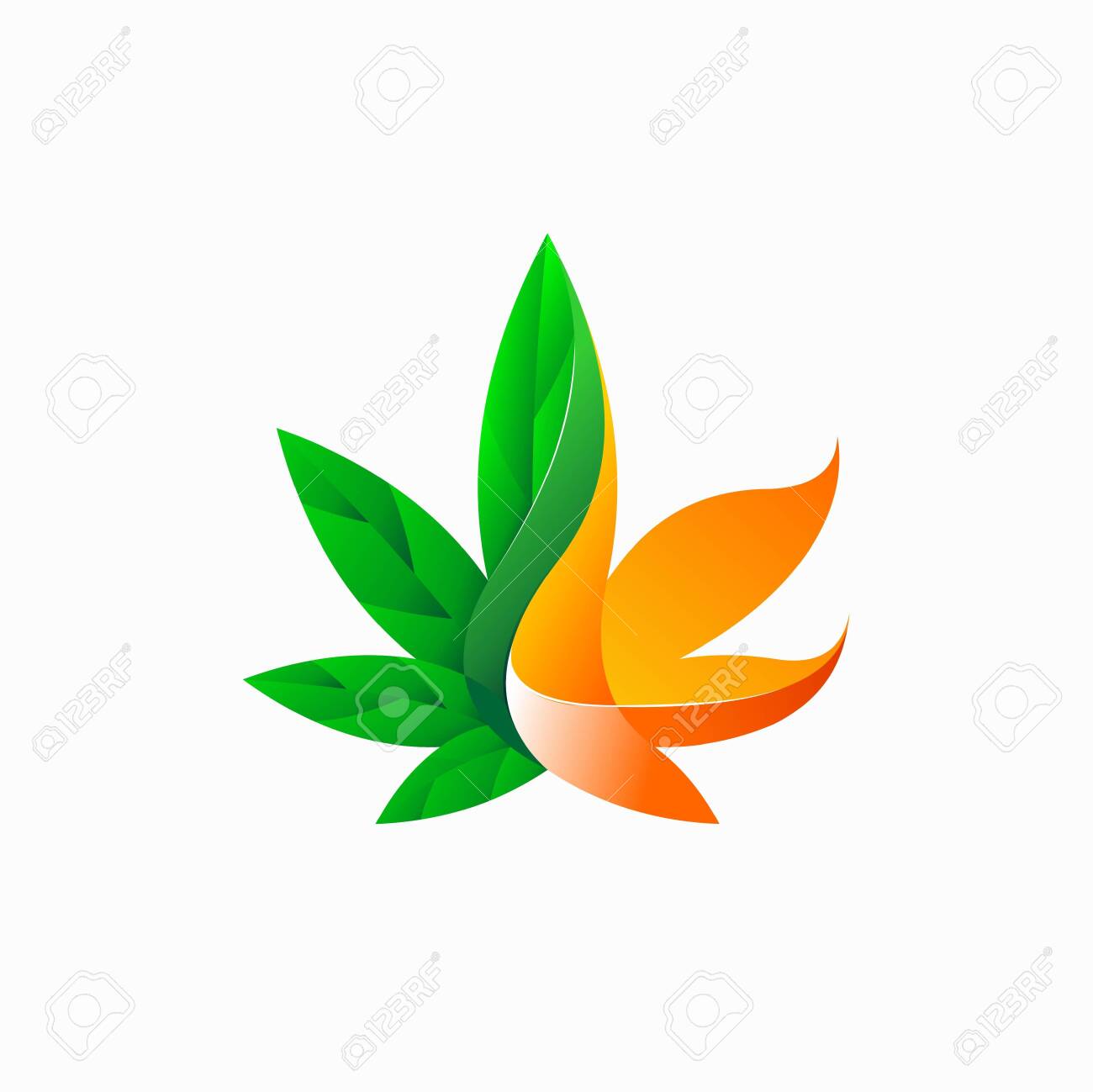 Cannabis logo with fire concept - 143708392 Cannabis logo with fire concept - 143708392