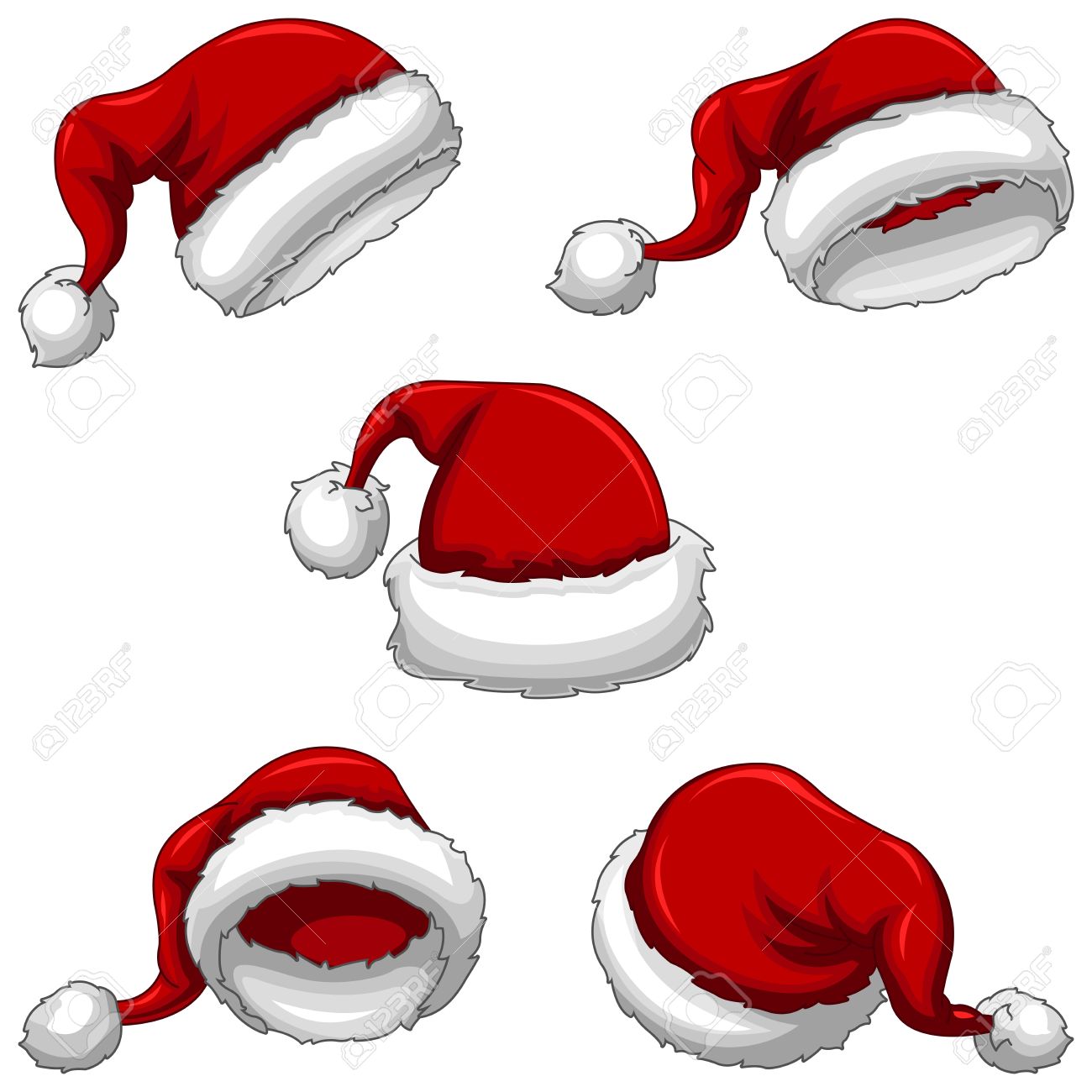 different santa hats