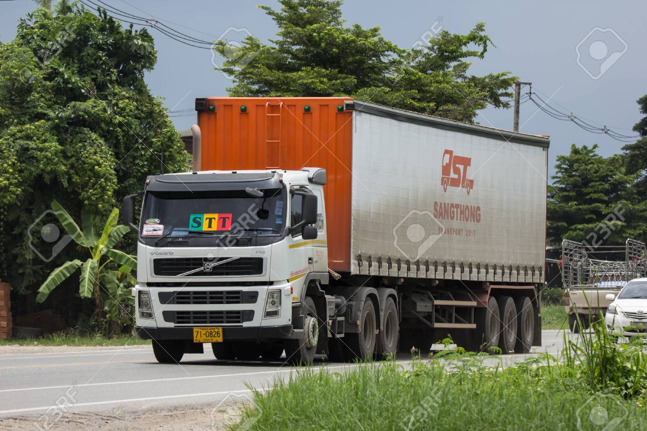 Chiangmai, Thailand - August 3 2018: Trailer Container Cargo Truck of STT Transport. Photo at road no.1001 about 8 km from city center, thailand. - 108886816 Chiangmai, Thailand - August 3 2018: Trailer Container Cargo Truck of STT Transport. Photo at road no.1001 about 8 km from city center, thailand. - 108886816