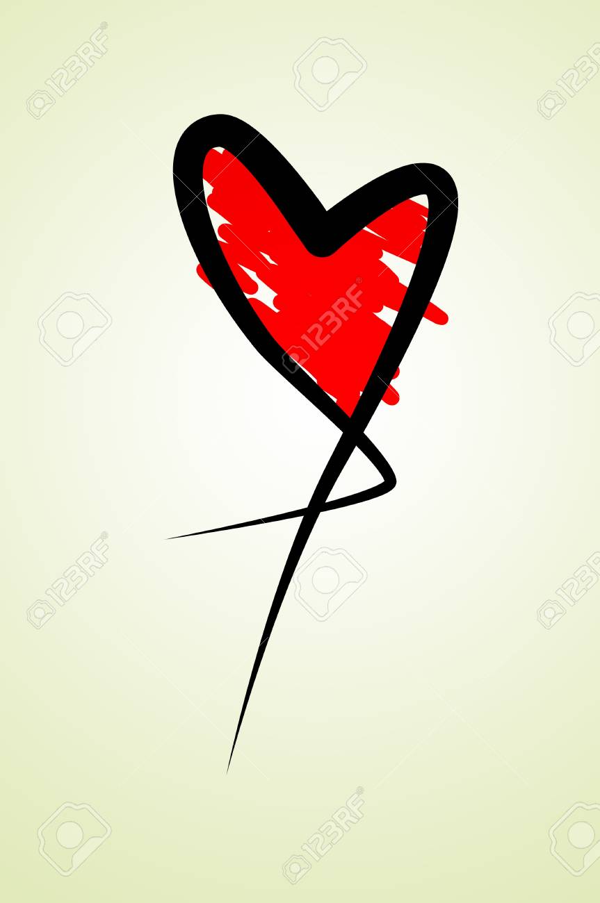 Rotes Herz Auf Weissem Hintergrund Gezeichnet Lizenzfreie Fotos Bilder Und Stock Fotografie Image 12021533