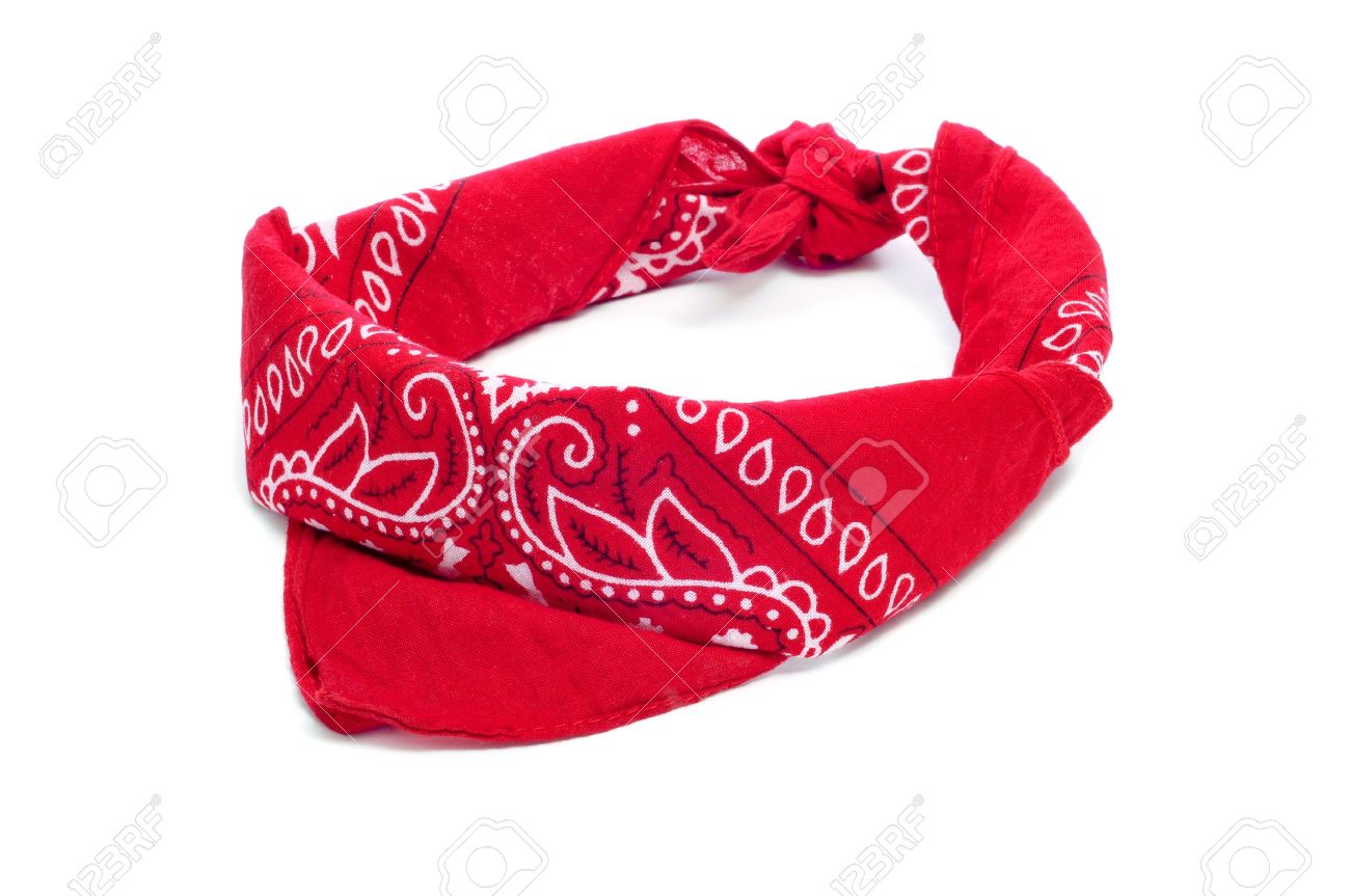 ペイズリー柄白白地に赤いバンダナ の写真素材 画像素材 Image
