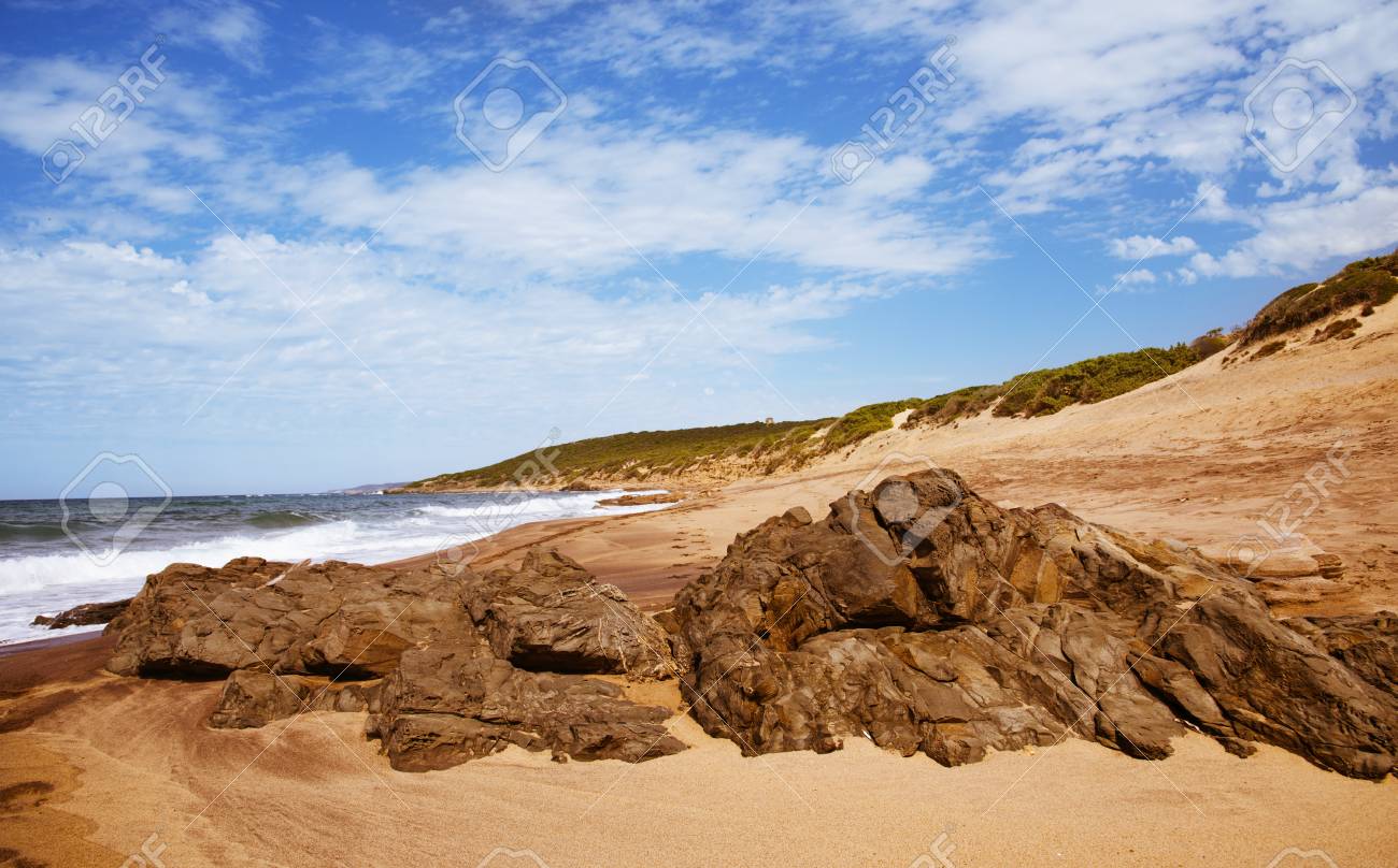 A View Of The Spiaggia Di Piscinas Beach In Arbus Sardinia