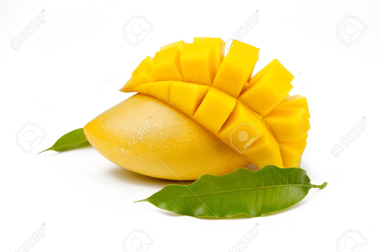Mango Fruit And Leaf Isolated White Background Mango Juice Ice Cream And Shake And Smoothie Drink Concept Stock Photo Picture And Royalty Free Image Image