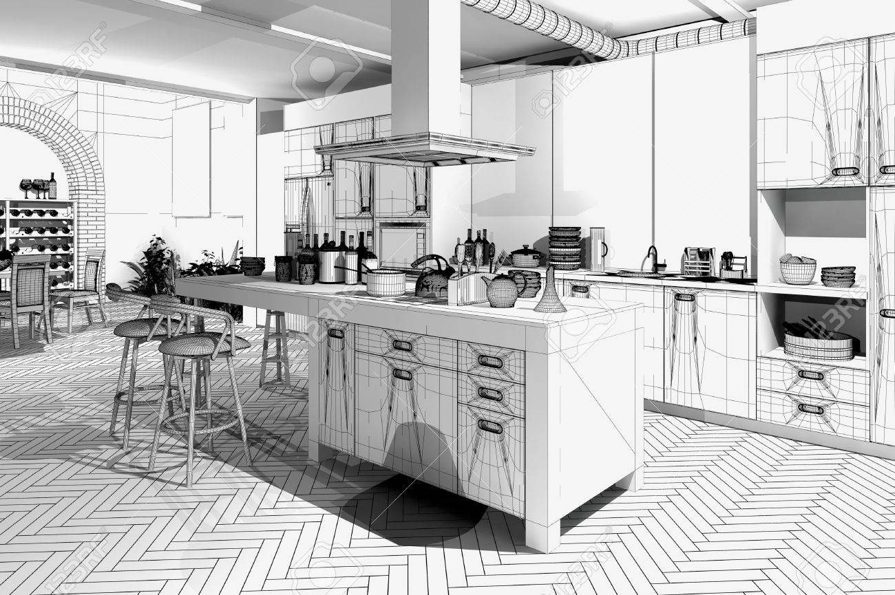 Modern Kitchen 3d Model Modern Kitchen 3d Model