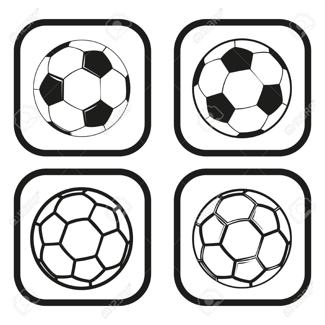 サッカーやサッカー ボールのアイコンの 4 種類のバリエーションのイラスト素材 ベクタ Image サッカーやサッカー ボールのアイコンの 4 種類のバリエーションのイラスト素材 ベクタ Image