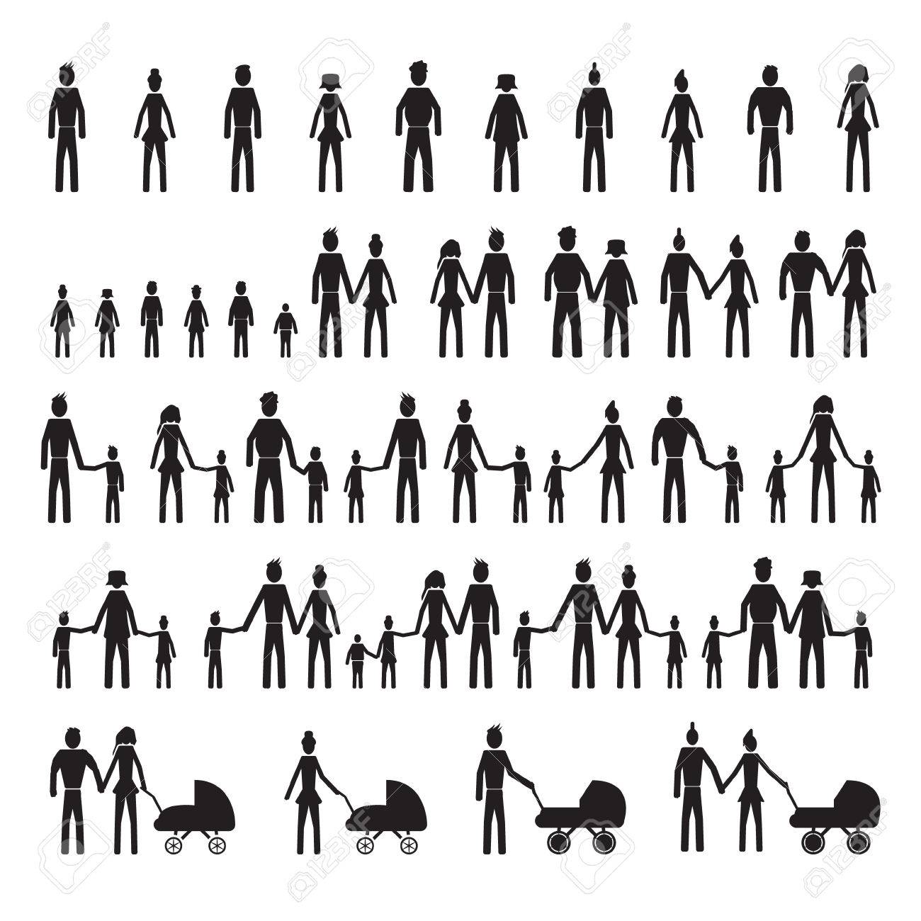 家族のアイコンを設定のイラスト素材 ベクタ Image