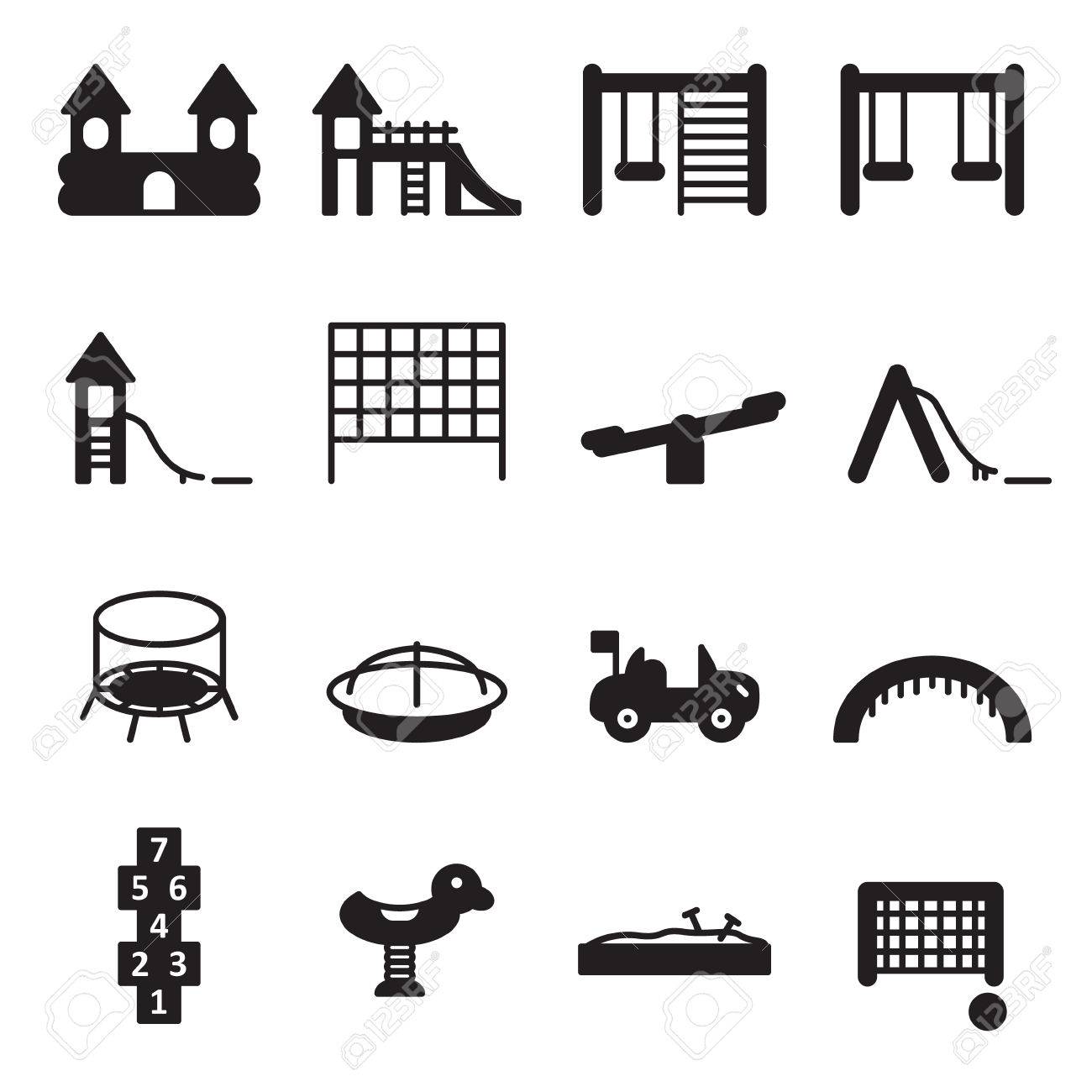 遊び場のアイコンを設定します ベクトル のイラスト素材 ベクタ Image
